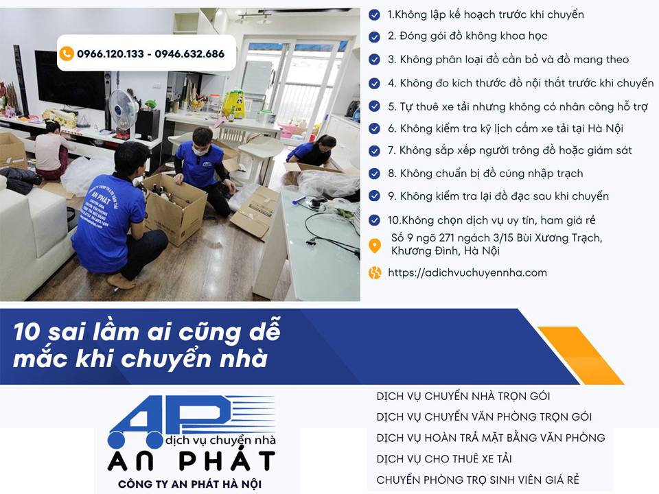 10 Sai lầm dễ mắc phải khi chuyển nhà