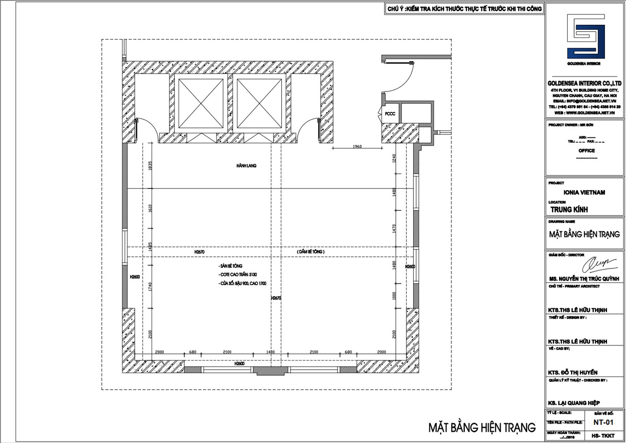 Bản vẽ hoàn công mặt bằng văn phòng