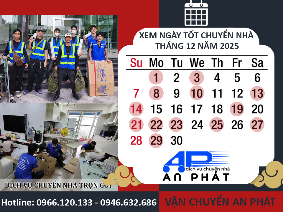 Xem ngày tốt chuyển nhà tháng 12 năm 2025