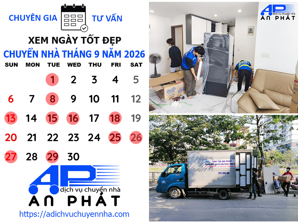 Ng&agrave;y tốt chuyển nh&agrave; th&aacute;ng 9 năm 2026 theo tuổi