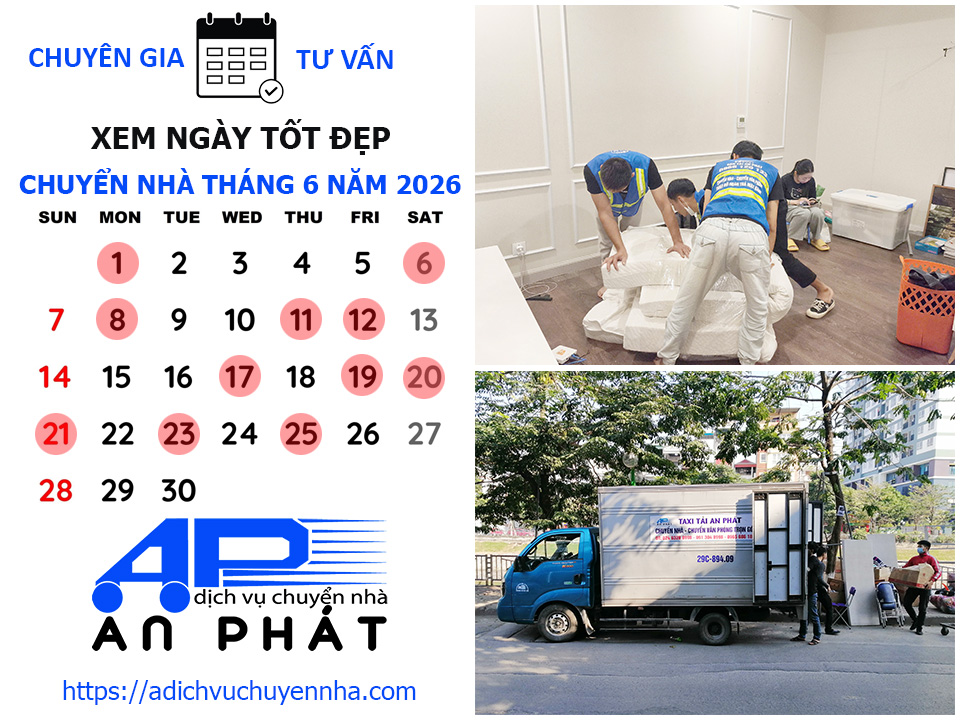 Xem ng&agrave;y tốt chuyển nh&agrave; th&aacute;ng 6 năm 2026