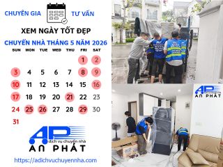 Xem ngày tốt chuyển nhà nhập trạch tháng 5 năm 2026 theo tuổi